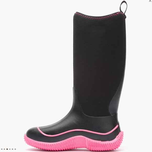 MUCK Hale Waterproof Neoprene All Weather Boot Black Hot Pink Sz 9 - Picture 3 of 5